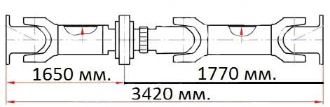 Вал карданный ПАЗ-4234 L=3420мм